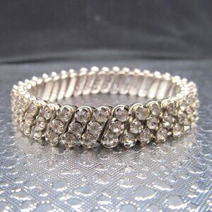 Vintage Expandable Rhinestone Bracelet Made in Japan